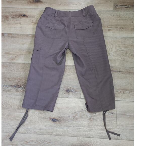 CJ Banks Brown 5 Pocket Cargo/ Capri Adjustable at Ankle Pants Women' Size 4 - Picture 2 of 9